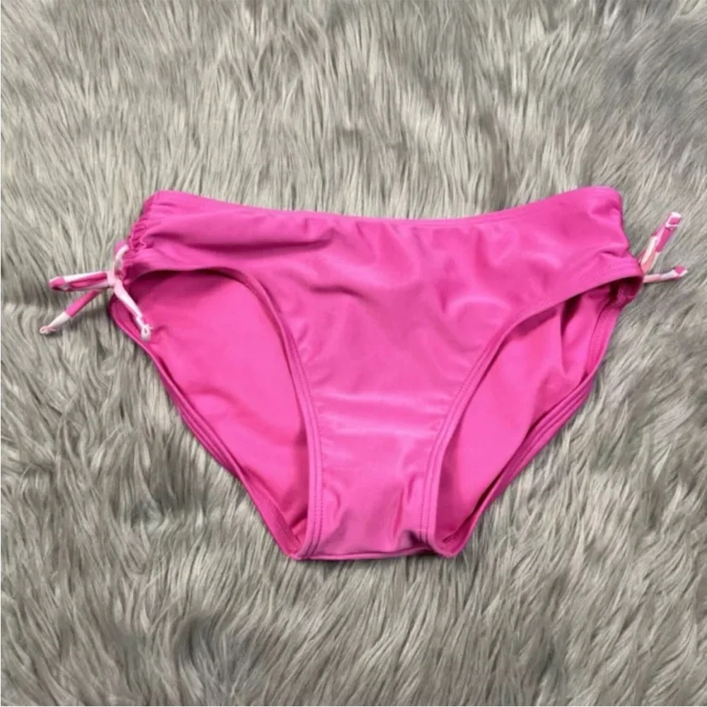 Cat & Jack Girls Pink Cinched Side Swim Bottoms XL